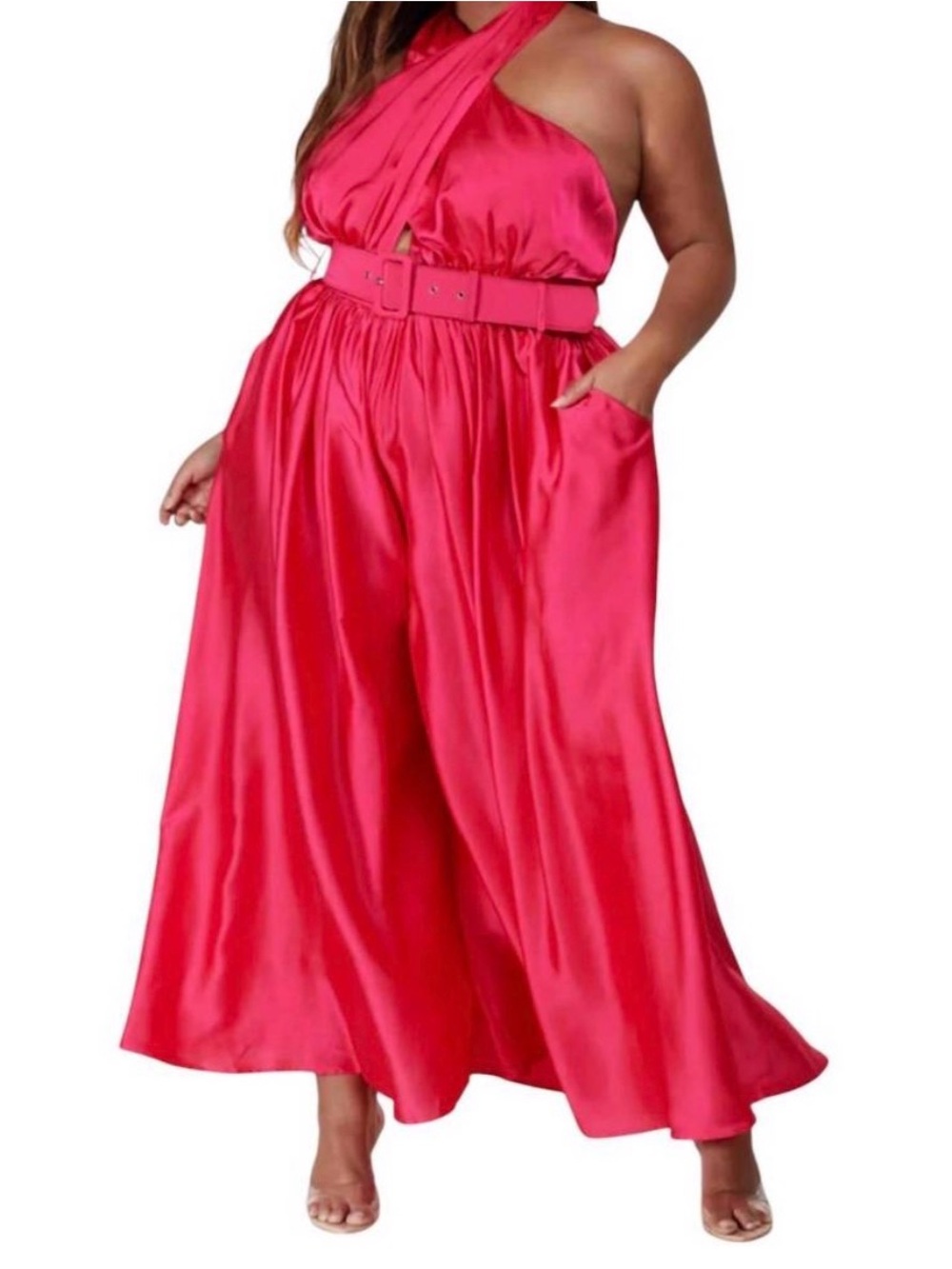 L'ATISTE Halter Pink Jumpsuit NWT